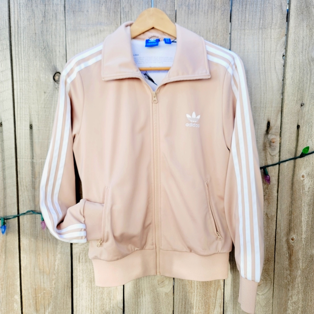Rare beige Adidas track jacket medium